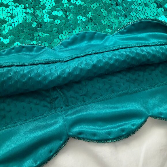 VINTAGE 80s Emerald Green Niteline Della Roufogali Sequin Cocktail Dress Sz 4 - Picture 13 of 15